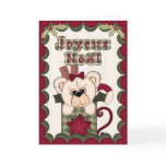 Cute French Merry Christmas Teddy Bear in a Mug cards