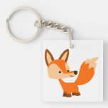 Cute Friendly Cartoon Fox Acrylic Keychain