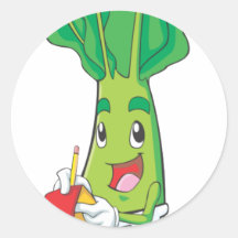 Cute Friendly Veggie Waiter Sticker