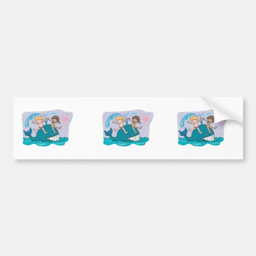 cute friendly whale bumper sticker