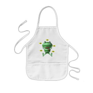 Cute frog and flies! apron