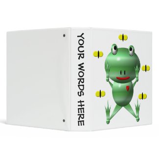 Cute frog and flies! binders
