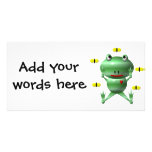 Cute frog and flies! photo greeting card