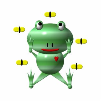 Cute frog and flies!
