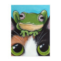 Nette Frosch-und Schildpatt-Katzen-Postkarte postkarten