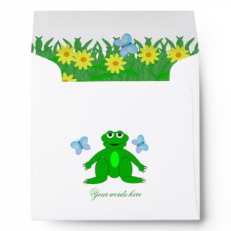 Cute Frog & Flowers Envelope envelope