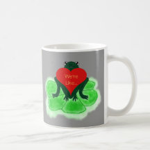 Cute Frog & Heart Funny Coffee Cup Coffee Mugs