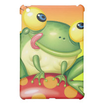 frog, froggy, froggie, amphibian, animal lover, cute, illustration, art, nature, mushroom, toadstool, fly, hungry, prey, happy, tongue, green, dooni designs, doonidesigns, animals, [[missing key: type_photousa_ipadminicas]] with custom graphic design