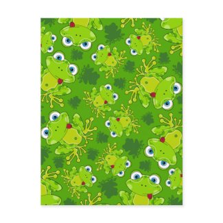 Cute Frog Patterned Postcard postcard