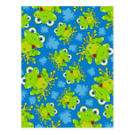 Cute Frog Patterned Postcard