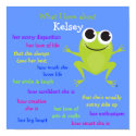 Cute Frog Personalized Poster for Children posters