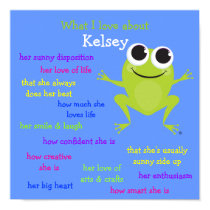 Cute Frog Personalized Poster for Children posters