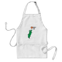 cute frog playing basketball apron
