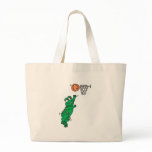 cute frog playing basketball canvas bag