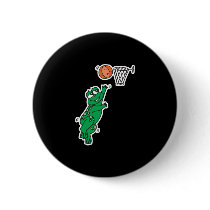 cute frog playing basketball pinback button