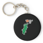 cute frog playing basketball keychain