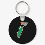 cute frog playing basketball