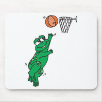 cute frog playing basketball mouse pads