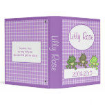 CUTE FROG PURPLE GIRL PHOTO ALBUM SCRAPBOOK 3 RING BINDER