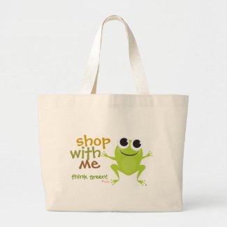 Cute Frog Reusable Shopping Bag Navy bag