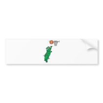 cute frog shooting basket bumper stickers
