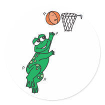 cute frog shooting basket stickers