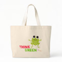 Cute Frog "Think Green" bags by creatingmybestlife Cute Frog "Think Green" bags