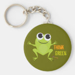 Cute Frog "Think Green" Key Chain