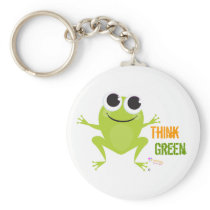 Cute Frog "Think Green" keychains