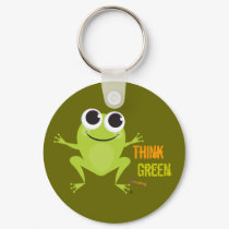 Cute Frog "Think Green" keychains
