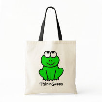 Cute Frog Think Green Tote Bag