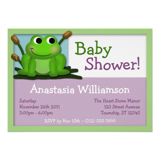 Cute Froggy Colorful Baby Shower Invitations