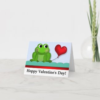 Cute Froggy Hoppy Valentine's Day NoteCards card