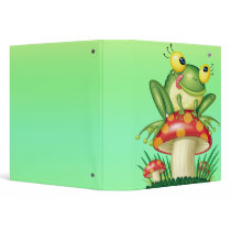 cute froggy on toadstool binders