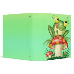 cute froggy on toadstool 3 ring binders