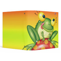 cute froggy on toadstool notebook binders