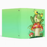 cute froggy on toadstool vinyl binders
