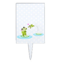 Cute frogs - kawaii mother and baby frog cake topper