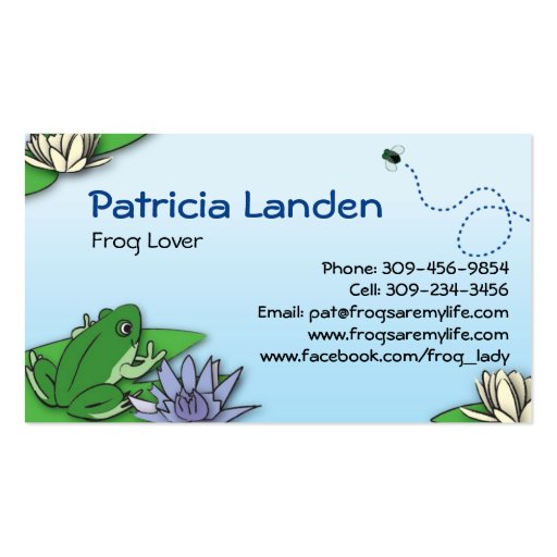 Cute Frogs Profile Cards Business Card Template (front side)