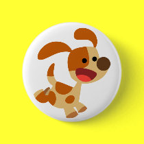 Nettes scherzendes Karikatur-Hundeknopf-Abzeichen buttons