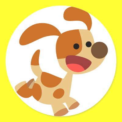 Autocollant gambadant mignon de chien de bande des par Lioness_Graphics