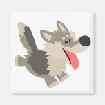 Cute Frolicsome Cartoon Wolf Magnet magnets