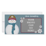 Cute Frosty Snowflakes Snowman Winter Ice Cold Personalized Photo Card