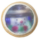 Cute Frosty Snowman Round Premium Shortbread Cookie