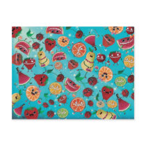 artsprojekt, cute carton fruit, cute cartoon fruits, kawaii fruits, kawaii fruit deign, cute kawaii fruits, kawaii strawberry, kawaii watermelon, kawaii orange, cute watermelon, cute cherry, cute orange, cute lemon, cartoon lemon, cartoon orange, cartoon cherry, cartoon strawberry, funny, fruit, fruits, graphic, Postcard with custom graphic design