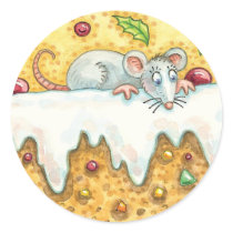 Cute Fruitcake Mouse Christmas stickers