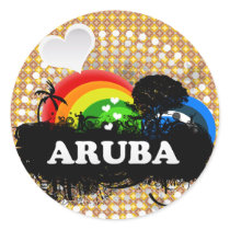 Cute Fruity Aruba Round Stickers