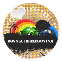 Cute Fruity Bosnia Herzegovina Round Sticker