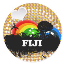 Cute Fruity Fiji Round Stickers