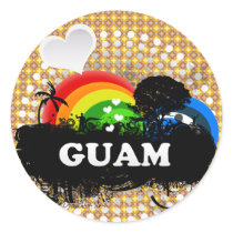 Cute Fruity Guam Round Stickers